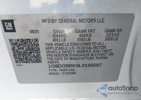2020 Cadillac Ct4 Sport from USA, damaged, VIN 1G6DG5RK5L0155097